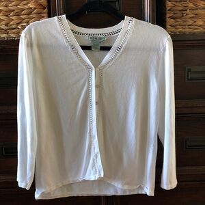 Vintage Co & Eddy white 2pc cardigan sweater set in size L